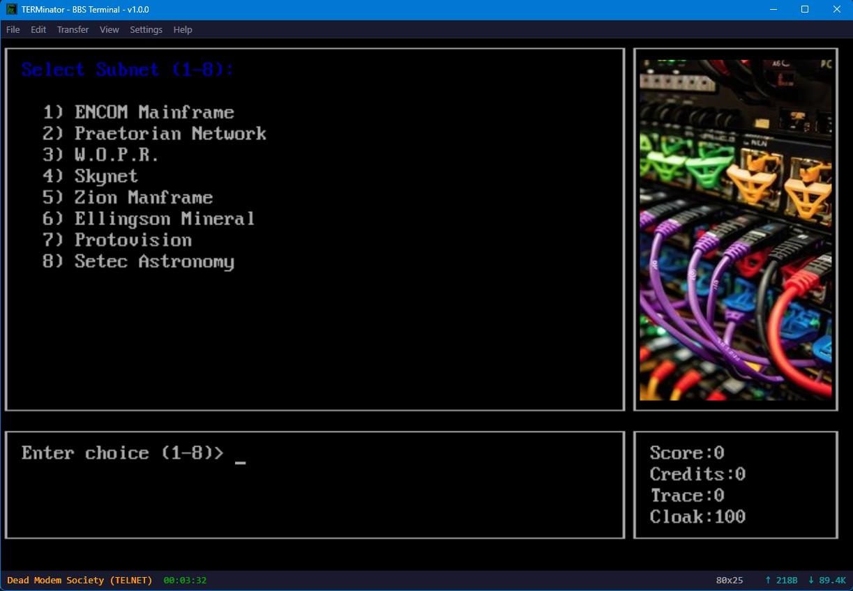 BBS door game using TAP+